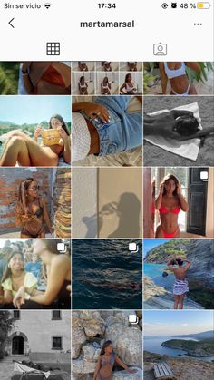 the instagram page is filled with photos and captioned to women in bikinis