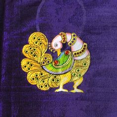 an image of a peacock on a purple background