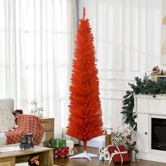 Seriously No-Hassle: If you're looking for an unlit artificial Christmas tree that holds its shape and is a safer option for your family, look no further than this pencil Christmas tree. Slim Xmas Tree, Christmas Tree Slim, Slim Christmas Tree, Pencil Christmas Tree, What Is Christmas, Christmas Greenery, Christmas Store, Artificial Christmas Tree, Holiday Decor Christmas