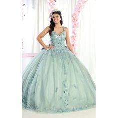 This Listing is for a Brand New Sweet 16 Ball Gown #FDS174. In Stock, Ready to ship! Look immaculately gorgeous at your quince wearing this fabulous sweet 16 ball gown. Features: Embellishment on embroidered floral front, straps, & back; sleeveless, soft cup padded inserts, shawl, fully lined, corset lace up back w/ zipper underneath, detachable bow, glitter. Fabric: Mesh. Perfect as a quinceanera dress, plus size ball gown, or for a pageant. (Please note: Slight natural fall out of glitter may Sweet 16 Ball Gown, Sweet 16 Ball, Plus Size Ball Gown, Short Graduation Dresses, Dress Shops, Special Occasion Gowns, Classy Gowns, Mermaid Evening Gown, Casual Short Sleeve Dress