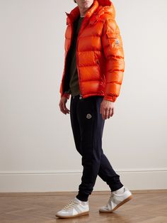 From snowy peaks to city streets, Moncler's 'Maya' jacket is designed for cold weather. It's made from the label's signature glossy shell and packed with a generous amount of high-quality down. The removable hood and elasticated cuffs lock out the elements. Moncler Maya, Lock Out, Stylish Men Casual, Jacket For Men, Detachable Hood, City Streets, Mr Porter, Stylish Men, Down Jacket