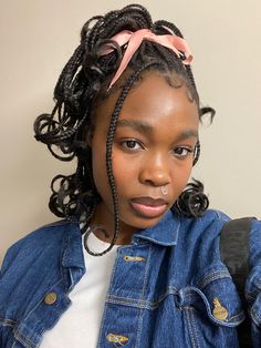 Ballet core ribbon aesthetic pink aesthetic Hair Styles Braids, Styles Braids, Cute Braided Hairstyles, Cute Box Braids Hairstyles, Pretty Braided Hairstyles, Braid Designs, Locs Hairstyles, Box Braids Hairstyles