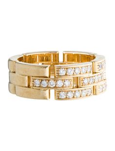 Cartier Diamond Maillon Panthère Ring Luxury Cartier Yellow Gold Diamond Ring, Modern Cartier Yellow Gold Jewelry, Luxury 14k Gold Cartier Diamond Ring, Modern Cartier Yellow Gold Rings, Cartier Gold Rings Hallmarked, Sparkly Accessories, Fancy Jewellery, Fashion Tips For Women, Fine Jewels