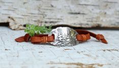 Sterling Silver Redwood Forest Bracelet Leather Bracelet - Etsy Nature-inspired Handmade Brown Bracelet, Handmade Brown Nature-inspired Bracelet, Handmade Nature-inspired Brown Bracelet, Unique Brown Wrap Bracelet As Gift, Unique Brown Wrap Bracelet For Gift, Rustic Silver Bracelets For Gifts, Rustic Silver Bracelet For Gift, Rustic Brown Stamped Bracelets, Rustic Stamped Bracelets For Gifts