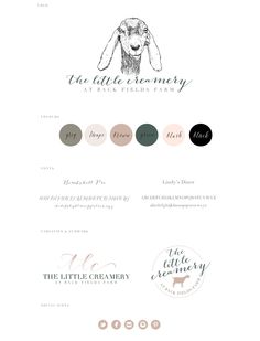 the logo and business card design for the little cremeery