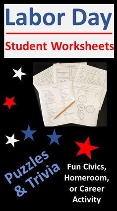 labor day student worksheets fun civics, homework, or career activity