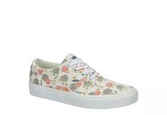 Off White Womens Doheny Sneaker | Vans | Rack Room Shoes Casual Low-top Floral Print Sneakers, Vans Lace-up Canvas Shoes With Speckled Midsole, Vans Sneakers With Rubber Sole For Spring, Trendy Spring Skate Shoes With Laces, Vans Low-top Sneakers For Summer, Sporty White Sneakers With Floral Print, Sporty Floral Print Sneakers For Streetwear, Casual Lace-up Sneakers With Floral Print, Casual Floral Print Lace-up Sneakers