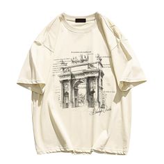 Indulge in the artistic and avant-garde with our Irregular Architecture T-shirt. Featuring a unique design that breaks the norm, this shirt is a perfect statement piece for those who appreciate innovation and creativity. Made with premium materials for a luxurious feel. Features: -100% Cotton -Crew Neckline -Architecture -Dropped Shoulder -Regular fit -Unisex style Oversized Artistic Cotton T-shirt, Artistic Oversized Cotton T-shirt, Artistic Crew Neck Top With Text Print, Artistic Text Print Crew Neck Top, Artistic Short Sleeve Top With Text Print, Oversized Artistic Crew Neck T-shirt, Oversized Artistic White Top, Artistic Oversized Graphic Tops, Oversized Artistic Graphic Print T-shirt