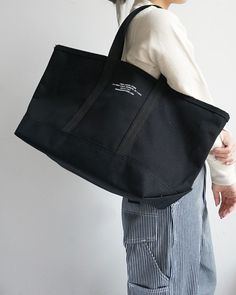 FGS Original 100% Cotton Made in USA Large Black Everyday Bags, Large Black Canvas Shoulder Bag, Large Black Casual Bag, Large Black Canvas Bag Casual Style, Large Black Bag With Large Capacity, Large Black Casual Canvas Bag, Large Black Canvas Bag, Large Black Canvas Shopping Bag, Tote Bag Black