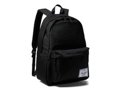 Herschel Supply Co. Classic XL Backpack - Backpack Bags : Black : Stylish and spacious, the Herschel Supply Co. Classic XL Backpack is a must-have for you. It features a top loop handle, two adjustable shoulder carry straps, front zipper closure, and an external zipper pocket that makes it a perfect combination of space and style. EcoSystem 600D Fabric made from all recycled post consumer water bottles. Lightweight and easy to carry. Zipper closure. Adjustable shoulder carry straps. One external zipper pocket. Brand logo at the left bottom. Imported. Measurements: Bottom Width: 12 1 2 in Height: 17 1 2 in Herschel Backpack Black, Black Herschel Backpack, Classic Backpack For Back To School, Classic Standard Backpack For Outdoor Activities, Classic Backpack For Outdoor Activities, Herschel Backpack Aesthetic, Hershel Bags, Black School Supplies, Hershel Backpack