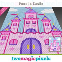 the princess castle is shown in this cross stitch pattern