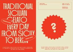 an advertisement for the traditional sicilian elato every day from sicily to berlin