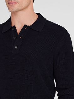 Textural stitches and a closer fit give this knit polo sweater a more distinguished look. Made from high-quality wool for unbeatable warmth, refined comfort, and effortless style. Knit Polo Sweater, Knit Polo, Polo Sweater, Club Monaco, Effortless Style, Monaco, Sweater Outfits, Mens Outfits, Wool