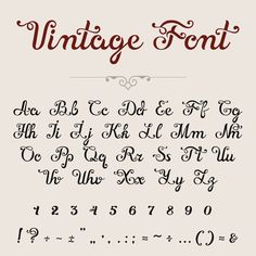 an old fashioned font and numbers set in the style of handwritten calligraphy,