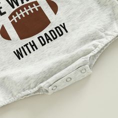 Includes: OnesieMaterial: Cotton BlendGender: Boys & GirlsPattern: Letters, FootballSleeve Length: LongSummary: Baby Toddler Long Sleeve On Sundays We Watch Football with Daddy Onesie Casual Long Sleeve Onesie With Letter Print, Casual Onesie With Letter Print For Playwear, Casual Printed Onesie For Playtime, Casual Long Sleeve Onesie With Graphic Print, Casual Long Sleeve Graphic Print Onesie, Long Sleeve Onesie With Letter Print For Playtime, Casual Onesie With Name Print For Playtime, Casual Gray Onesie For Playtime, Baby Football Outfit