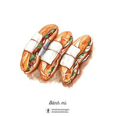 three sandwiches with different toppings on them