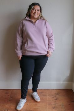 Stay cozy and stylish with our SO SWEET PLUS SIZE ACTIVE HALF-ZIP. The fleece lining and buttery soft outer layer color give comfort, while the large pocket holds all your essentials. Perfect for cooler weather, lounging, or girls' night (any Galentines fans??), this half zip jacket is going to be a staple for your outfit rotation! Plus Size Lounge Wear, Plus Size Lounge, Outfit Rotation, Half Zip Jacket, Buttery Soft Leggings, Nothing At All, Plus Size Activewear, All Or Nothing, Squat Proof