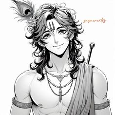 Krishan Ji Drawings, Lord Krishna Anime Art, Lord Vishnu Sketch, Lord Krishna Anime, Gopal Drawing, Lord Krishna Drawing Pencil, Krishna Drawing Sketch, Shri Krishna Drawing