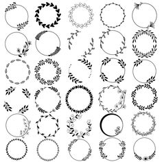 a collection of circular frames and wreaths