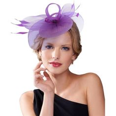 *To Make The Women's Derby Hat More Delicate And Lightweight, We Use High Quality Polyester, Mesh Fabric And Feathers To Make It, The Material Is Very Durable But Soft, It Can Support The Whole Hat Shape Perfectly. *Charming Headwear Is Easy To Wear, Wearing This Headwear From Different Angles Will Present Different Styles, It Can Be Easily Matched With Different Outfits, It Makes A Great Look. *One Size Fits Fits All. The Tea Party Ladies Headpiece Comes With A Clip And A Headband, The Clip Is Purple Summer Fascinator, Summer Purple Fascinator, Adjustable Purple Mini Hat Headband, Adjustable Purple Fascinator For Summer, Purple Mini Hat Headband For Summer, Adjustable Purple Mini Hat For Spring, Mesh Headband, Party Ladies, Black Snapback