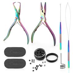 PRICES MAY VARY. Hair Extension Tool Kits Included ：1x Micro Nano Ring Hair Extensions Closed ,1x removal pliers, 1x pulling hook,1x hook crochet needles,1x hair sectioning tool,2x hair pads,200x Micro Rings Links Beads Multi-functional Hair Extension Pliers: Suitable for hairdressing styling, salon or home use, for hair extension, tape in extension remover, U tip hair extensions, I tip hair extensions, feather hair installation, and open all sizes of linkies and microring. Includes special notc Feathers Extensions, Hair Installation, U Tip Hair Extensions, Micro Bead Hair Extensions, Micro Link, Feather Extensions, Hair Extension Tools, Beads Hair, I Tip Hair Extensions