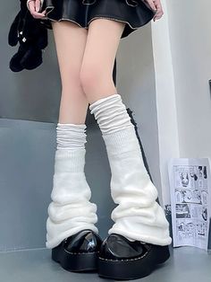 The price is for a pair of socks and a pair of leg warmers only, others are not included. White Leg Warmers Aesthetic, White Legwarmers, Acubi Leg Warmers, White Harajuku Style Knee-high Leg Warmers, Leg Warmers Aesthetic, White Harajuku Knee-high Leg Warmers, Black Knee-high Edgy Leg Warmers, White Leg Warmers, Acubi Fashion Leg Warmers