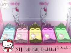 hello kitty doll bed set in display case