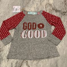 Southern Grace Top Size 2-3 Year Old Nwt Red Tops For Fall Playtime, Red Letter Print Top For Playtime, Red Letter Print Tops For Playtime, Southern Grace, Size 2, Kids Shirts, Shirts Tops, Kids Shop, Grey