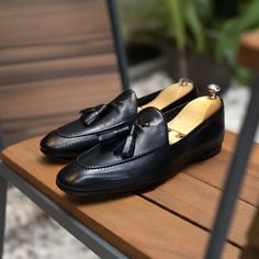 Men Black Tassel Loafer Handmade Leather Dress Shoes
Men black tassel loafer crafted with premium quality genuine leather. We use high-quality materials, including premium full-grain genuine leather, which ensures durability, comfort, and an elegant appearance. We are specialized in highly customized handmade leather shoes for men. Our shoes are crafted by skilled artisans who meticulously create each pair by hand, paying attention to detail and using traditional craftsmanship techniques.
These shoes are often considered a mark of quality and luxury, as the process involves a higher level of skill and care compared to mass-produced shoes. Handmade leather shoes offer unparalleled craftsmanship, ensuring exceptional quality and durability. Ultimately, choosing handmade leather shoes ensures Business Tassel Loafers With Plain Toe, Luxury Business Loafers With Tassels, Black Plain Toe Tassel Loafers, Formal Black Tassel Loafers, Black Leather Tassel Loafers, Black Tassel Loafers With Goodyear Welting For Galas, Black Goodyear Welted Tassel Loafers For Galas, Mens Black Dress Shoes, Leather Shoes For Men