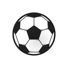 a black and white soccer ball on a white background