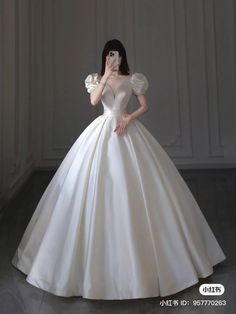 White Satin Wedding Dress, Silk Ball Gown, White Bridal Dress, Big Dress, Wedding Dress White