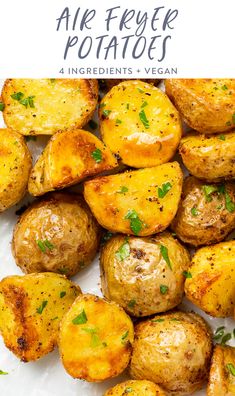 air fryer potatoes with parsley on top