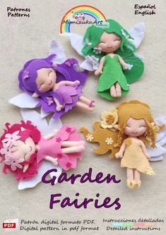 the pattern is for garden fairy dolls