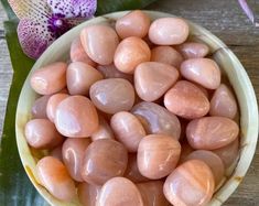 Peach Moonstone (~ 0.8” - 1.2”) - Tangerine Moonstone - Healing Crystals and Stones - Crown Chakra Temecula California, Ruby Birthstone, Stone Pictures, Peach Moonstone, Strawberry Quartz, Crown Chakra, Stone Heart, Tumbled Stones, Healing Crystals