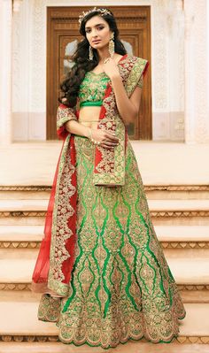 Boutique Social Media, Bridal Sharara, Sharara Designs, Green Lehenga, Designer Lehenga