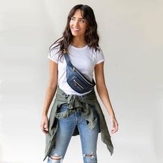 CROSSBODY or CLASSIC. There are two ways to wear! You can even swing the bag around and wear it on your back!⠀ #FawnyPackFriday #fannypack #fawndesign Fawn Design, Unique Backpacks, Trendy Swimwear