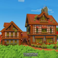 A medieval house i built for my minecraft world! #cottagecoreminecraft #cottagecore #cottage #minecraftcottage #minecraftaesthetic #aesthetic #aestheticminecraft #fairycore #frogcrafting Minecraft House Cottage, Medieval Minecraft House, Minecraft Cottagecore House, Cottage Minecraft, Cottagecore Minecraft, Cottagecore House, Medieval House, Minecraft World