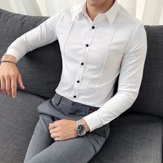 Formal Shirts For Men Style, Formal Shirt Design, Formal Dresses For Men, Stylish Men Wear, Designer Shirts For Men, Formal Mens Fashion, Designer Suits For Men