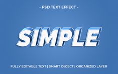 some type of 3d text with the word simple