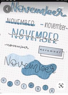 a notebook with some writing on it and the words november written in cursive