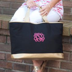 Made to stand out, the versatile Cabana Tote can be used as an everyday essential or on a girls trip to the beach!  Spacious and stylish, it's perfect for bridesmaids, graduates, or something special for yourself. Coordinating cosmetic bag here --> https://www.etsy.com/listing/593931287/ Price includes personalization of your choice.  You can have a single initial, monogram, or name embroidered on the bag - whatever you wish!  With over 40 thread colors and 30 font options, you can make this item truly your own. For other items in the collection (such as the cosmetic bag in the second photo), type "Cabana" into the search bar of my shop, or click here -> https://www.etsy.com/listing/593931287 Please let me know all the specifics for your order in the Notes to Seller section when you check Monogram Beach Bag, Oversized Purse, Personalized Beach Bags, Elizabeth Smith, Monogram Tote Bags, Vegan Leather Tote, Travel Tote Bag, Monogram Tote, Monogram Bag