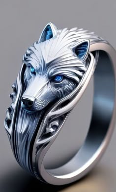 Fantasy Rings, Wolf Ring, Mens Gold Jewelry, Gold Rings Fashion