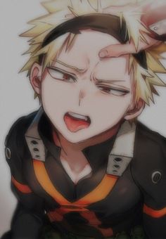 an anime character with his eyes closed and tongue out, making a face to the side