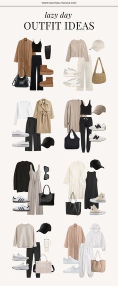 Comfortable Daily Outfits, Cozy Relaxed Outfits, Relax Day Outfit, Comfortable Traveling Outfits, Everyday At Home Outfits, Cozy Errands Outfit, Chic Lazy Day Outfits, Lazy Fashion Outfits, Stylish At Home Outfits