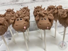 Moo Moo I'm Two Highland Cow Cake Pops-Cake Ballerina-Cake Pops Highland Cow Cake Pops, Cow Cake Pops, Wedding Cake Funfetti, Cake Sickles, Highland Cow Cake, Cake Ballerina, Baby Blocks Cake, Bee Cake Pops, Lemon Wedding Cakes