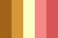 the color palette is brown, pink, and yellow with an orange stripe in the middle