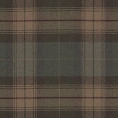 a brown and blue plaid fabric