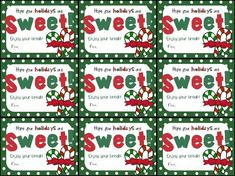 christmas candy bar wrappers with the words sweet on them