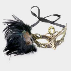 Feather Crystal Venetian Masquerade Mask Style No : [453471] M8548-Gb Color : Black, Gold Theme : Feather, Halloween Size : 10" X 7" Adjustable Peacock Feather Crystal Venetian Masquerade Mask Peacock Suit, Peacock Masquerade, Beer Maiden, Peacock Mask, Coach Perfume, Venetian Masquerade Masks, Mask Style, Venetian Masquerade, Antique Perfume Bottles