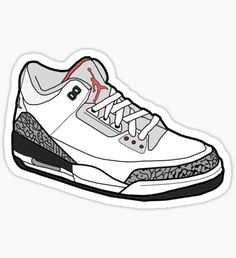 Air Jordan 3 Digital Art Sticker Jordan 3 Tattoo, Air Jordans Wallpapers, Jordans Logo, Women Air Jordans, Nike Shoes Stickers, Red Air Jordans, Air Jordans Black, Black Air Jordans, Jordans Travis Scott